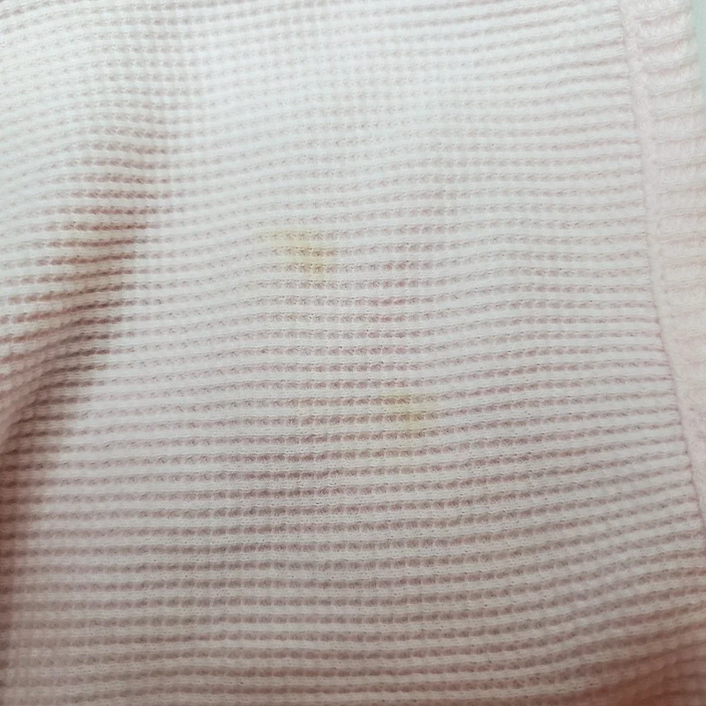 Thermal Waffle Weave Pink Baby Blanket Bunny Butterfly‎ VinTage